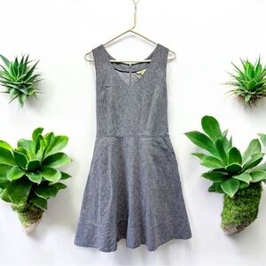 Boden Women's Grey‎ Linen Blend Midi Dress Size 12